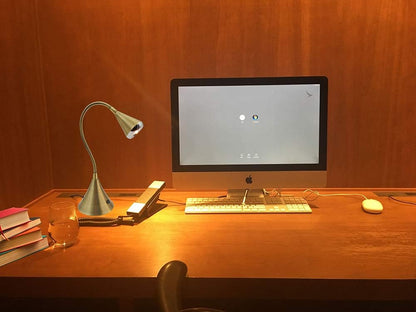 HomeFocus Desk Lamp,Bedside Table Lamp,Dimmable Task Light,Flexible Gooseneck Lamp,3-Touch Brightness & Eye-Caring Reading Light,LED Desk Lamp for Home,College Dorm,Reading,Metal,(Gold).