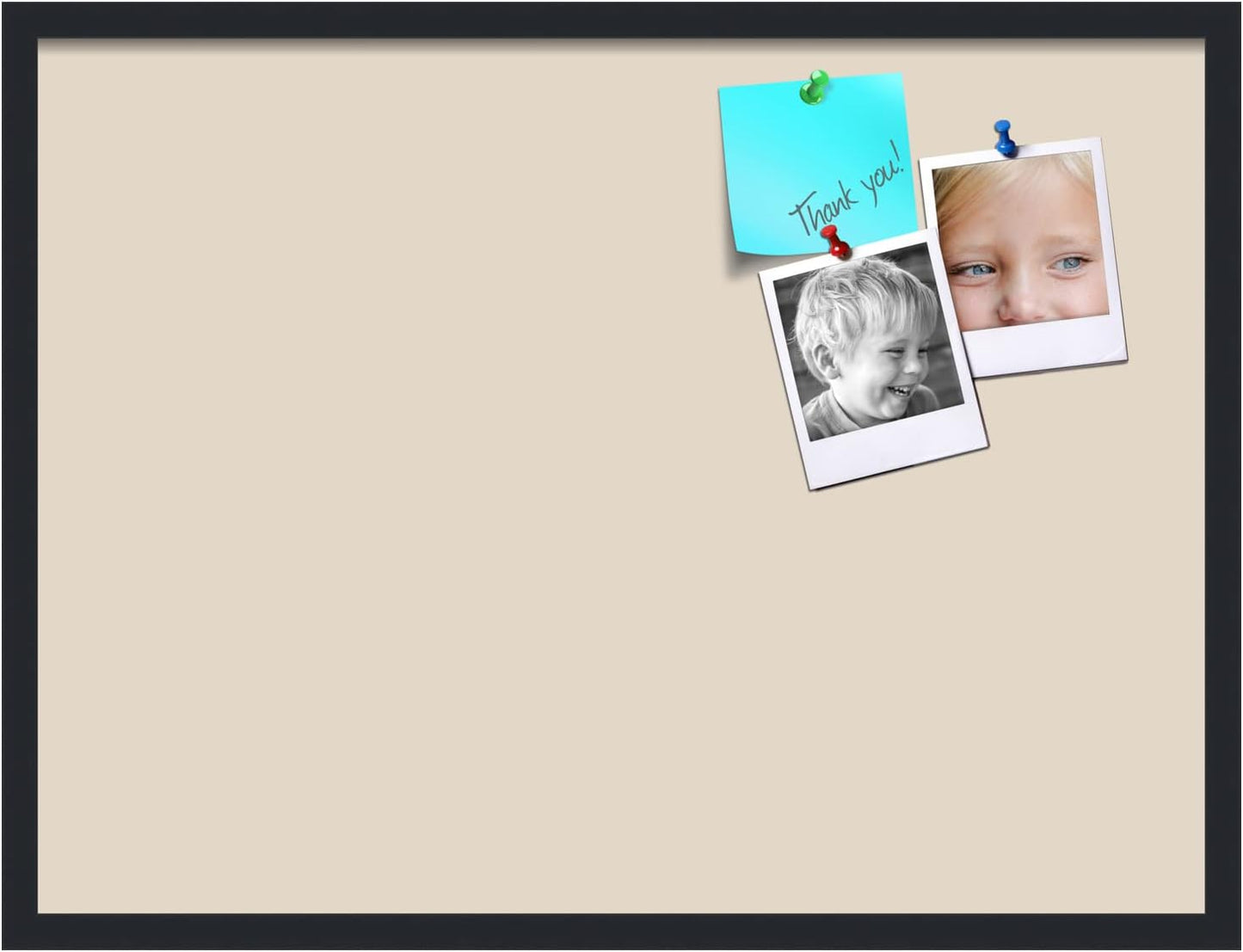 PinPix 32x24 Inch Cork Bulletin Board. This Decorative Framed Pin Board Comes with Desert Pastel Design and a Satin Black Frame. Ideal for Home Office Decor or Message Board (PinPix-1815)