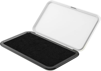 Large Stamp Pad - 3.50"x 6.25", Magnetic Lid, Premium Quality Felt Stamp Pad (Black)