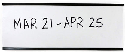 SmartSign (Pack of 25) 3 x 8 inch Flexible 'C' Channel Shelf Label Holders with Inserts, 62.5 mil Magnetic Material, Black, Made in USA