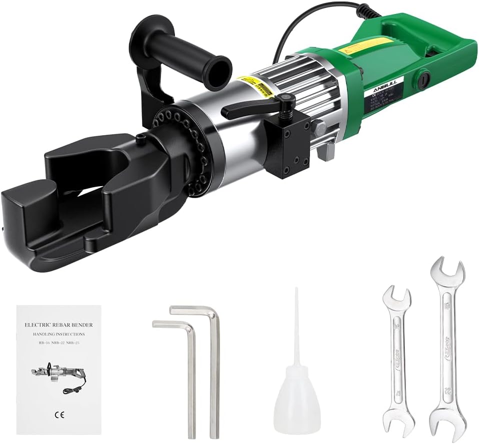 Anbull 1100W Electric Rebar Bender,Hydraulic Rebar Bending Machine Bending up to 3/4 Inch #6 20mm Rebar, Rebar Bending Angle 0-100 Degrees