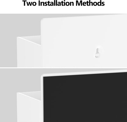 HBlife Acrylic Magnetic Dry Erase Marker Holder for Whiteboard, Wall Mount 10 Slots Magnet Pen Pencil Holder for Fridge Refrigerator, Locker Organizer Accessories for School Classroom Office, White