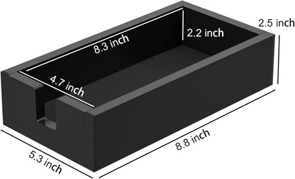 HIIMIEI Acrylic Napkin Holder for Bathroom, Black Acrylic Guest Towel Holder, Bathroom Napkins Guest Disposable Holder, Hand Towel Tray for Kitchen, Parties, Weddings, Party, Hotel, Restaurant（Black）