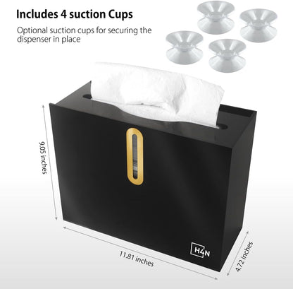 H4N Multifold Hand Paper Towel Dispenser Countertop, Compact Design, Single Sheet Dispensing for Home and Commercial Use, Black