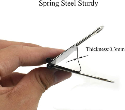 HAHIYO Binder Clips Paper Clamps Spring Steel Sturdy Large 1.97 inches Width 0.74 Inch Capacity No Sharp Edges Heavy Duty Tight Grip Reusable Black Metal Bright Finish for Home Office School 17 Pack