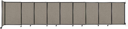 Wall-Mounted Sliding StraightWall Room Divider | Adjustable Widths | Locking Wheels | Room Separator | Up to 19'9" Wide x 4' Tall Warm Pebble Fabric Panels