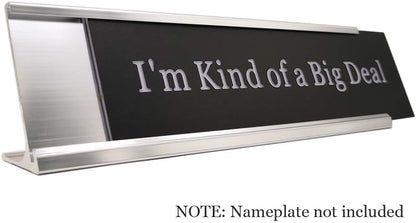 2" x 8" Aluminum Desk Name Plate Holder, Office Business Desk Sign Holder Desktop-5 Pack (Silver)