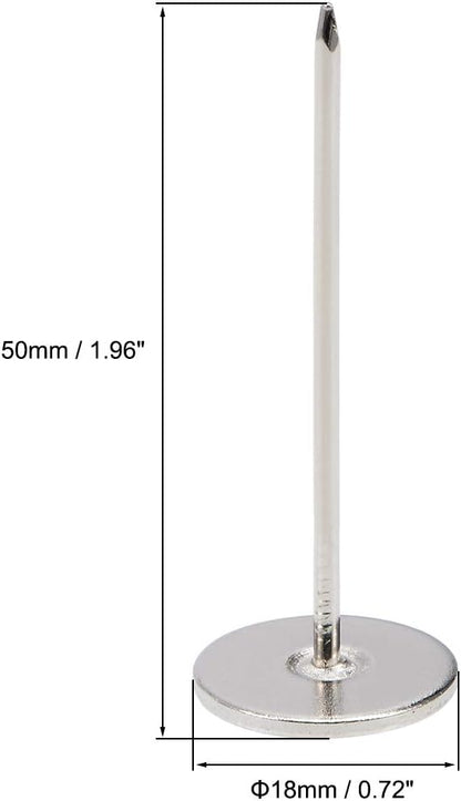 uxcell Upholstery Nails Tacks 18mmx50mm Flat Head Furniture Nails Silver Tone for Furniture Sofa Headboards, 50 Pcs