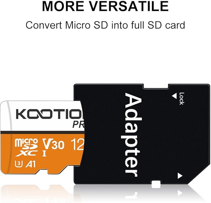 KOOTION 128GB Micro SDXC UHS-I U3 V30 A1 Memory Card - High Speed TF Card for Phone, Camera