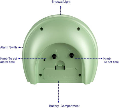 5.5" Large Analog Alarm Clock Silent Non Ticking, Gentle Wake, Beep Sounds, Increasing Volume, Battery Operated Snooze and Manual Light, Easy Set