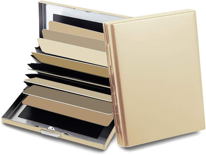 EASTNIGHTS RFID Credit Card Holder Protector Metal Credit Card Wallet Business Card Holder for Men Women Gift Box Package (Gold)