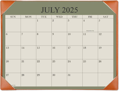 Desk Calendar 2025-2026 with Desktop Mat, 18 Month Small Desk Pad Calendar from July 2025 to December 2026, 8.5" x 11" Desk Pad Calendar 2025-2026 for Home, School Office, Brown