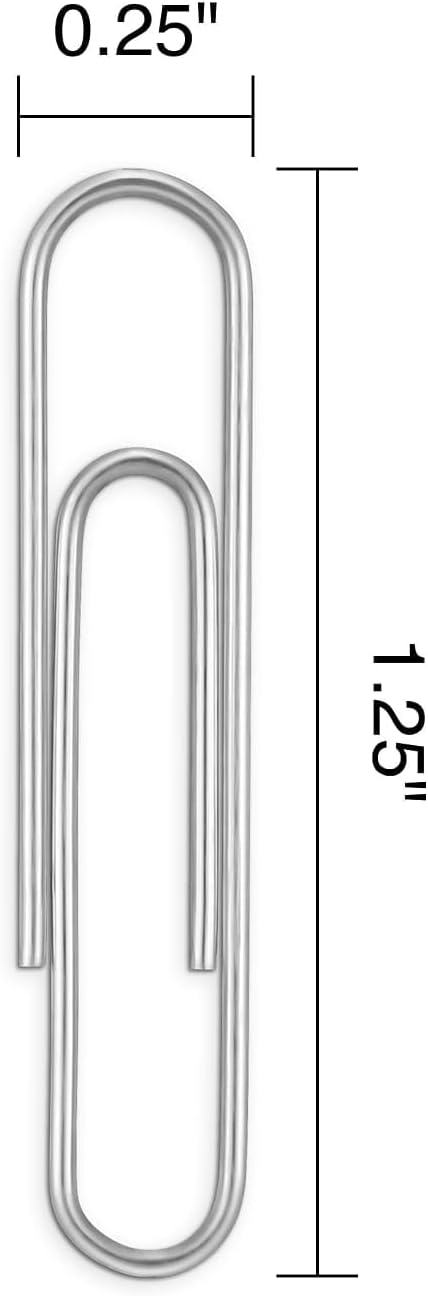 Staples Paper Clips, 1.25 Inch, Heavy-Duty Standard Smooth Paperclips for Office, School, Personal Use, 1,000-Pack, Silver