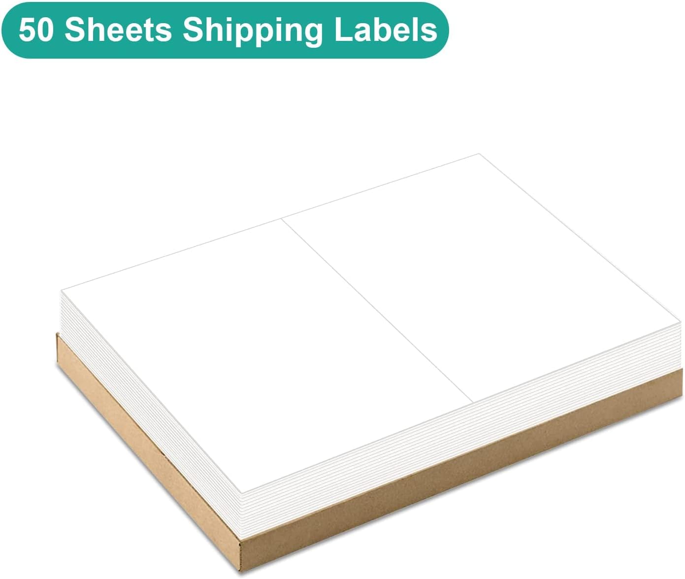 MFLABEL Half Sheet Label Laser/Ink Jet Shipping Label 8.5 x 11 Inches Packaging Labels, Address Labels for Laser & Inkjet Printers, 1200 Count(600 Sheets)