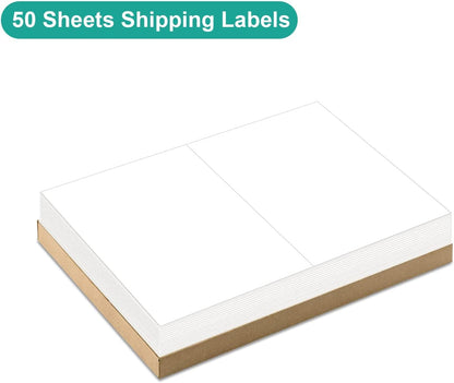 MFLABEL Half Sheet Label Laser/Ink Jet Shipping Label 8.5 x 11 Inches Packaging Labels, Address Labels for Laser & Inkjet Printers, 1200 Count(600 Sheets)