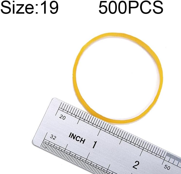 Rubber Bands Size#19 Yellow 500pcs Elastic Rubber Bands Office Supplies