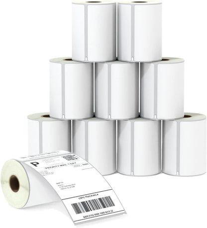 BETCKEY - Compatible DYMO 1744907 (4" x 6") Shipping Labels, Perforated, Compatible with DYMO Labelwriter 4XL Rollo & Zebra, NOT Fit 5XL [10 Rolls/2200 Labels]