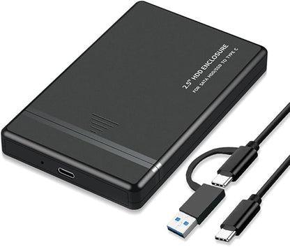 2.5'' SATA SSD External Hard Drive Enclosure, USB 3.1 to SATA 6Gbps, Tool-Free Transparent Case, Supports 7mm/9.5mm 2.5'' SSD, Up to 8TB, Plug & Play for PC, Laptop, PS5, Xbox