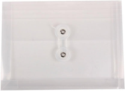 JAM PAPER Plastic Envelopes with Button & String Tie Closure - Index Size - 5 1/2 x 7 1/2 - Assorted Colors - 6/Pack
