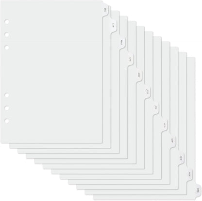 A5 Plastic Binder Dividers with Monthly Tabs 6 Holes Durable Card Dividers for Journals, Binders, Notebooks, Planners, 5.7x8.3 inch(Clear Frosted)