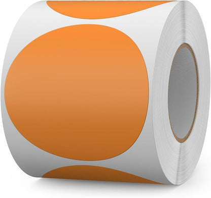 500 PCS Round Stickers 3 Inch Vinyl Orange Colored Dot Sticker Roll Removable Color Coding Circle Floor Labels for Inventory Garage Sale Price Tags