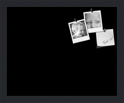 PinPix 16x13 Inch Cork Bulletin Board. This Decorative Framed Pin Board Comes with Solid Black Design and a Satin Black Frame. Ideal for Home Office Decor or Message Board (PinPix-622)