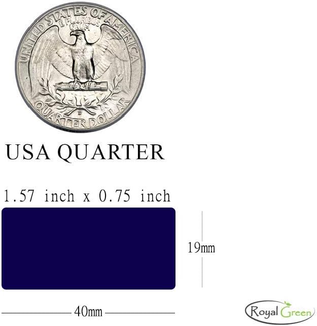 Royal Green Rose Gold Stickers Seals Rectangle Label Roll for Gift Packaging 40mm x 19mm (1.57 inch x 0.75) 500 Pack