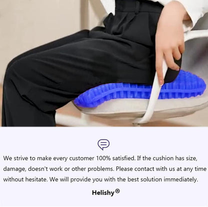 Gel Seat Cushion, Extra Large Breathable Honeycomb Gel Cushion, Absorbs Pressure Points Seat Cushion with Non-Slip Cover for Office Chair Home Cars Wheelchair (Extra Thick, Blue)