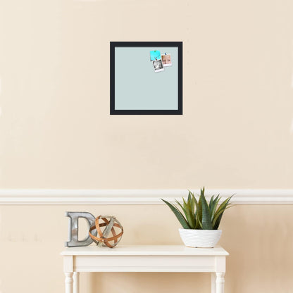 PinPix 13x13 Inch Cork Bulletin Board. This Decorative Framed Pin Board Comes with Soft Blue Design and a Satin Black Frame. Ideal for Home Office Decor or Message Board (PinPix-1814)