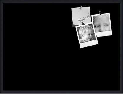 PinPix 40x30 Inch Cork Bulletin Board. This Decorative Framed Pin Board Comes with Solid Black Design and a Satin Black Frame. Ideal for Home Office Decor or Message Board (PinPix-622)