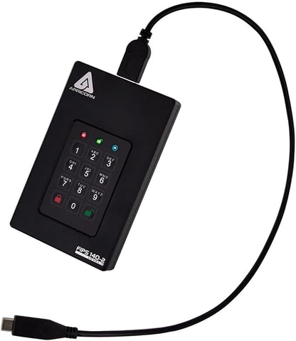 Apricorn 2TB Aegis Fortress L3- FIPS Level 3 Validated USB 3.0 Hardware Encrypted Portable Drive (AFL3-2TB) , black