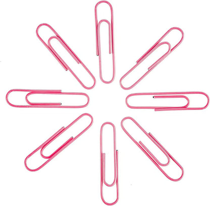 Macaron Colored Paper Clips, 1.1" Medium Paper Clip（28mm, 600pcs Paperclips for Office Supplies and Organization (Pink)