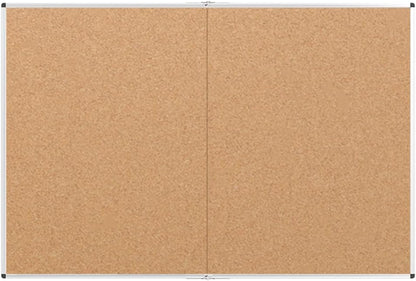 VIZ-PRO 60" x 48" Large Cork Bulletin Board, Foldable & Wall-Mounted Notice Pin Board with Silver Aluminum Frame, for School Home Office - 5' x 4' Corkboard