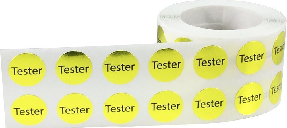 Round Tester Dot Adhesive Stickers, 1/2 Inch Round Labels, 1000 Stickers per Roll, Gold