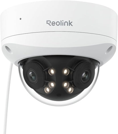 REOLINK 4K 8MP 180° Dual-Lens PoE IP Camera, IK10 Vandal-Proof, Person/Vehicle/Animal Detection, Spotlight Color Night Vision, 2 Way Talk, IP67 Weatherproof, No PT Supported, Duo 2V PoE