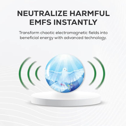 Pack of 6 EMF Stickers for Cell Phone- 5G Ready Harmonizer Stickers Proudly Made in USA for Cell Phones, Laptops or Tablets- EMF mega Shield for All Electronic Devices (Wings of Peace)