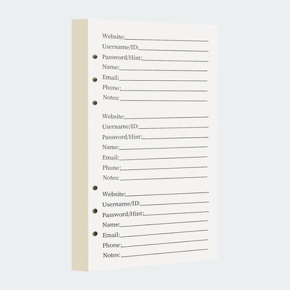 A6 Password Book Refill Pages, 576 Entries Space Password Replacement Pages - 216 Refills Page, Website Internet Logbook, 6.8in x 3.7in