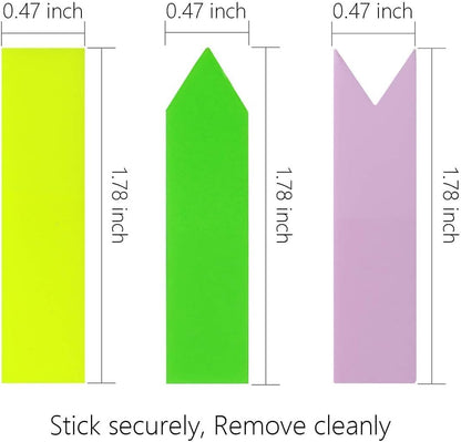 KICNIC Page Markers Sticky Index Tabs 750 Pcs, Arrow Flag Tabs Self Adhesive, Sticky Notes for Page Marking and Highlighting [3 Designs, 10 Colors] Writable, Repositionable