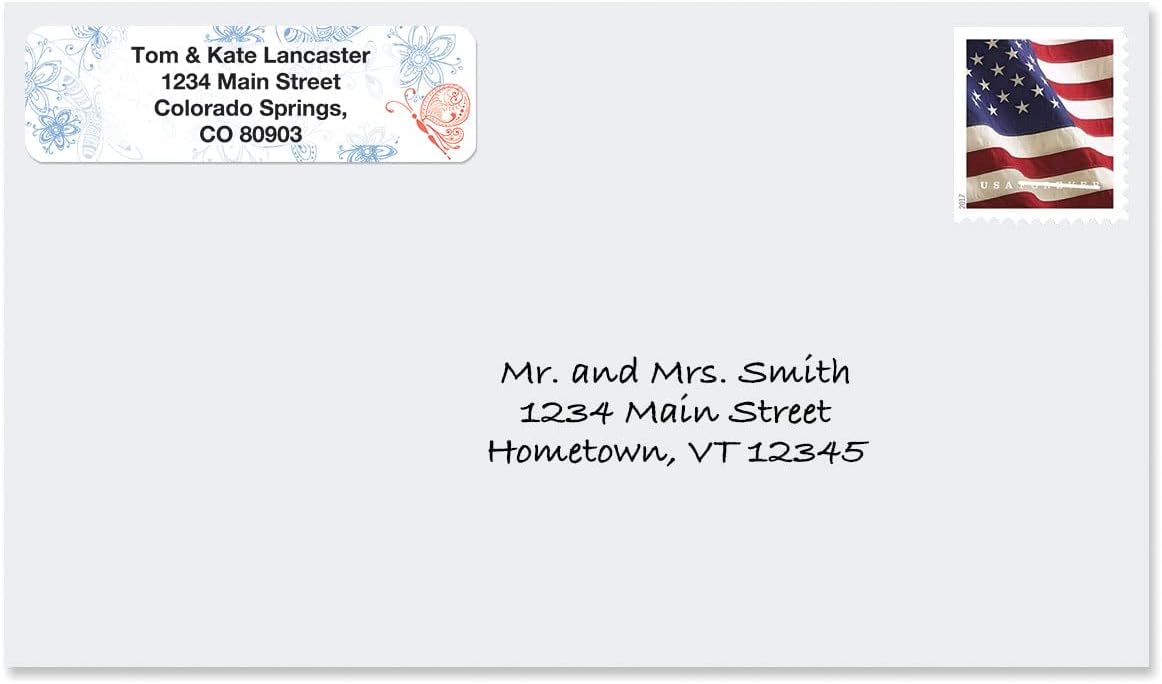 Colorful Images Flower Garden Rolled Personalized Return Address Mailing Labels with Dispenser, Customize with Name & Shipping Address, 250 ¾” x 2½” Self Adhesive, Easy Peel Label Roll