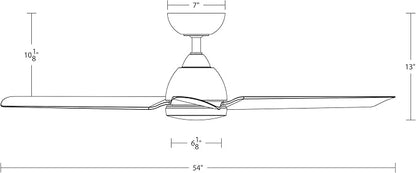 WAC Lighting F-001-OB Mocha 54" Outdoor Ceiling Fan & Remote, Oil Rubbed Bronze