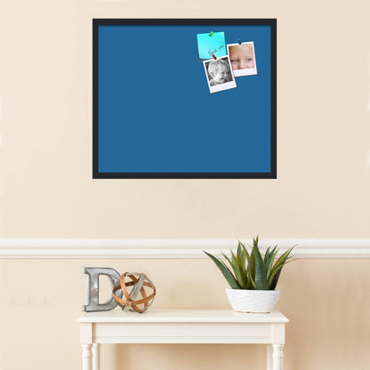 PinPix 28x24 Inch Cork Bulletin Board. This Decorative Framed Pin Board Comes with Navy Pastel Design and a Satin Black Frame. Ideal for Home Office Decor or Message Board (PinPix-1811)