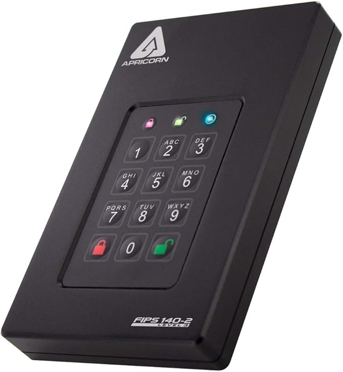Apricorn 3TB Aegis Fortress L3- FIPS Level 3 Validated USB 3.0 Hardware Encrypted Portable Drive (AFL3-3TB)
