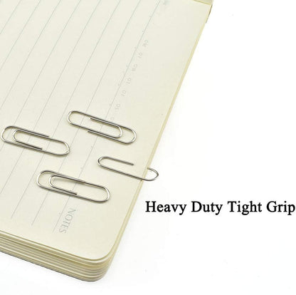 HAHIYO Paper Clips Sturdy 1.1”（28mm） Length 470 Pack Paperclips Heavy Duty Tight Grip Rust Proof Reusable Metal Bright Silver for Home Office School