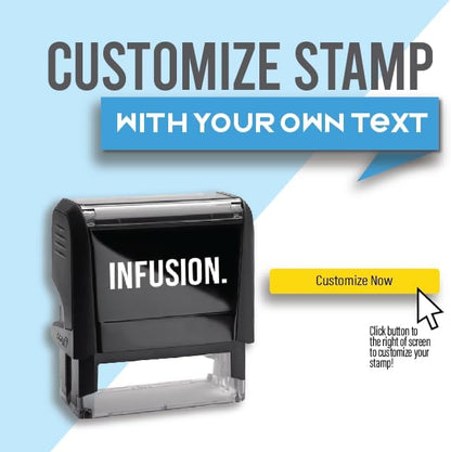 Infusion Self-Inking Custom Rubber Stamp (Personal or Business Use) - Choose from 16 Colors (3/4" x 1-7/8")
