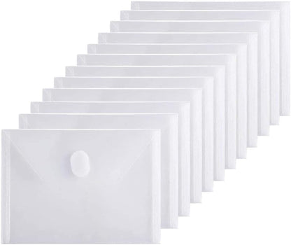 12 Pack Clear Die & Stamp Storage Bag Transparent Plastic Folders for Cutting Dies Stencil Embossing Crafts for DIY Scrapbooking Paper Card Craft Organizer Holder