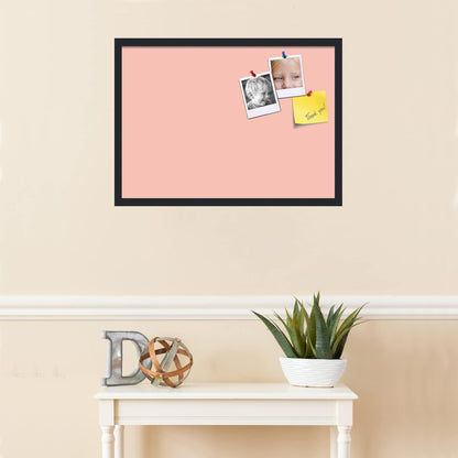 PinPix 28x20 Inch Cork Bulletin Board. This Decorative Framed Pin Board Comes with Pink Pastel Design and a Satin Black Frame. Ideal for Home Office Decor or Message Board (PinPix-1813)
