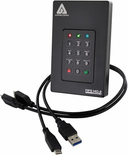 Apricorn 1TB Aegis Fortress L3- FIPS Level 3 Validated USB 3.0 Hardware Encrypted Portable Drive (AFL3-1TB)