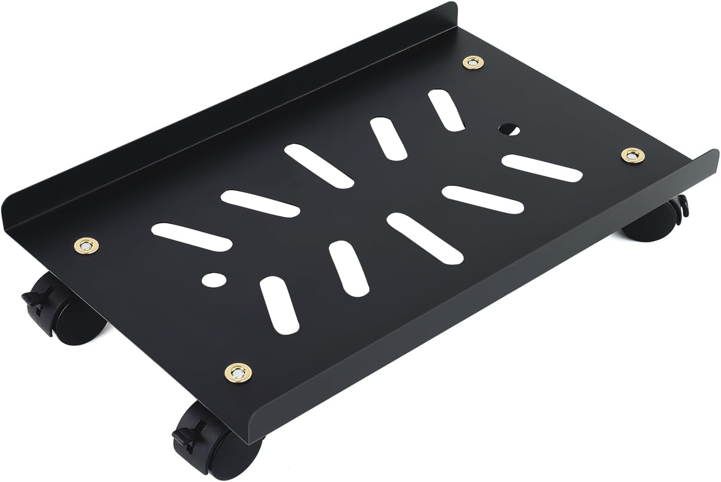 Metal Computer Tower Stand, PC Stand for Floor Mobile CPU Stand with 4 Rolling Caster Wheels Fits Most PC Under Desk,Ventilated CPU Holder PC Floor Cart for Office and Gamers(15.7 x 10inch)