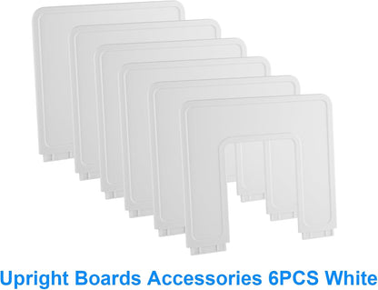 6 Pieces Upright Boards, Accessory Parts of Expandable File Folder Holder, White