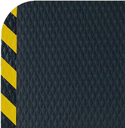 American Floor Mats Hog Heaven Premium 7/8" Black & Yellow Border 3' x 10' Nitrile Backed Anti-Fatigue Comfort Mat